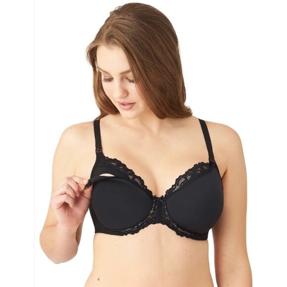 NWOT Wacoal Women's Maternity Wire-Free Bra in Black Size 36DD - Picture 1 of 13
